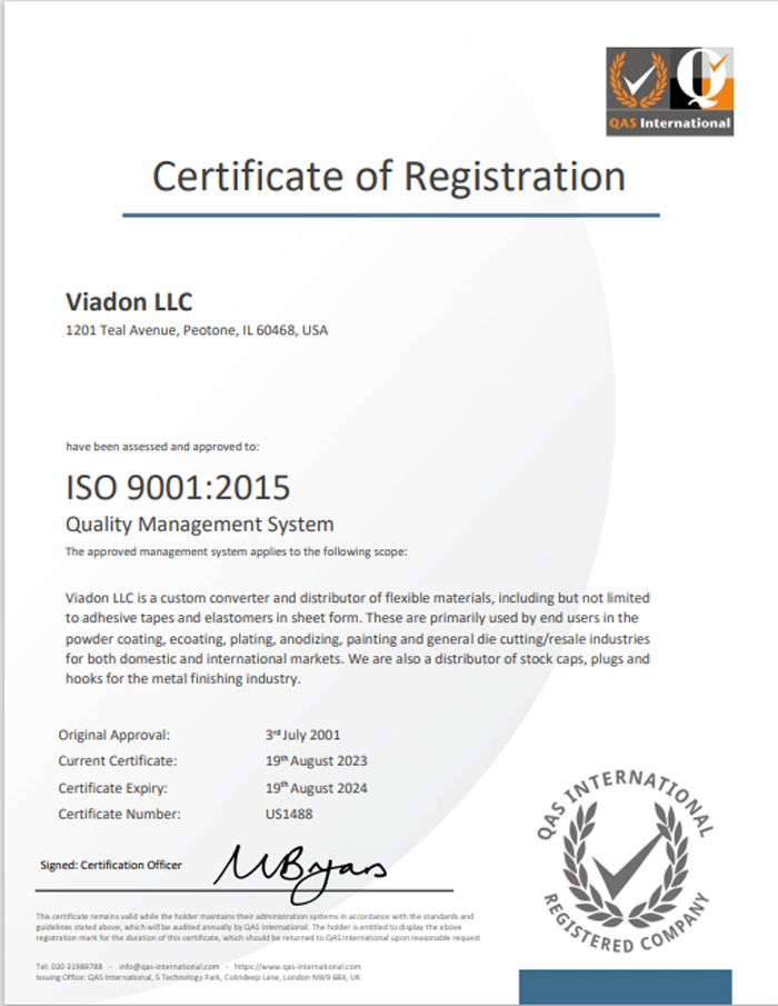 Viadon ISO Certificate