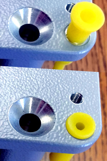 Flanged Pull Plug masking chamfer in through hole for powder coating Flanged Pull Plug masking chamfer in through hole for powder coating