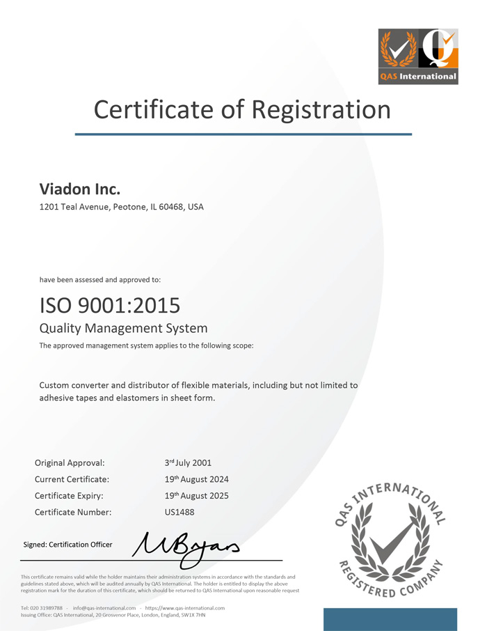 Viadon ISO Certificate