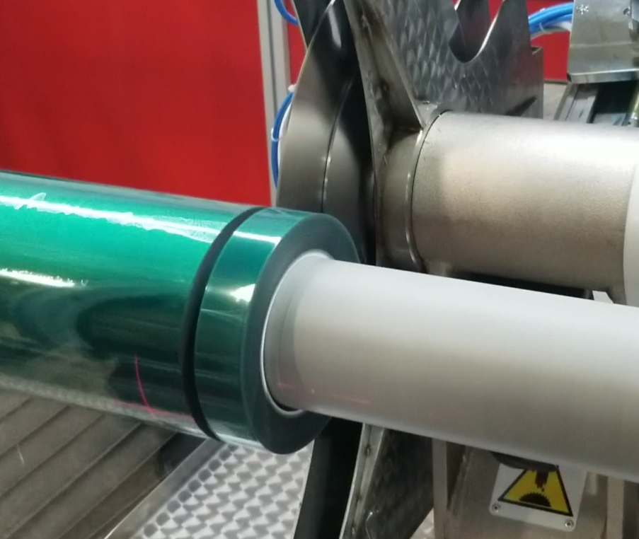 High temp masking tape being slit to width